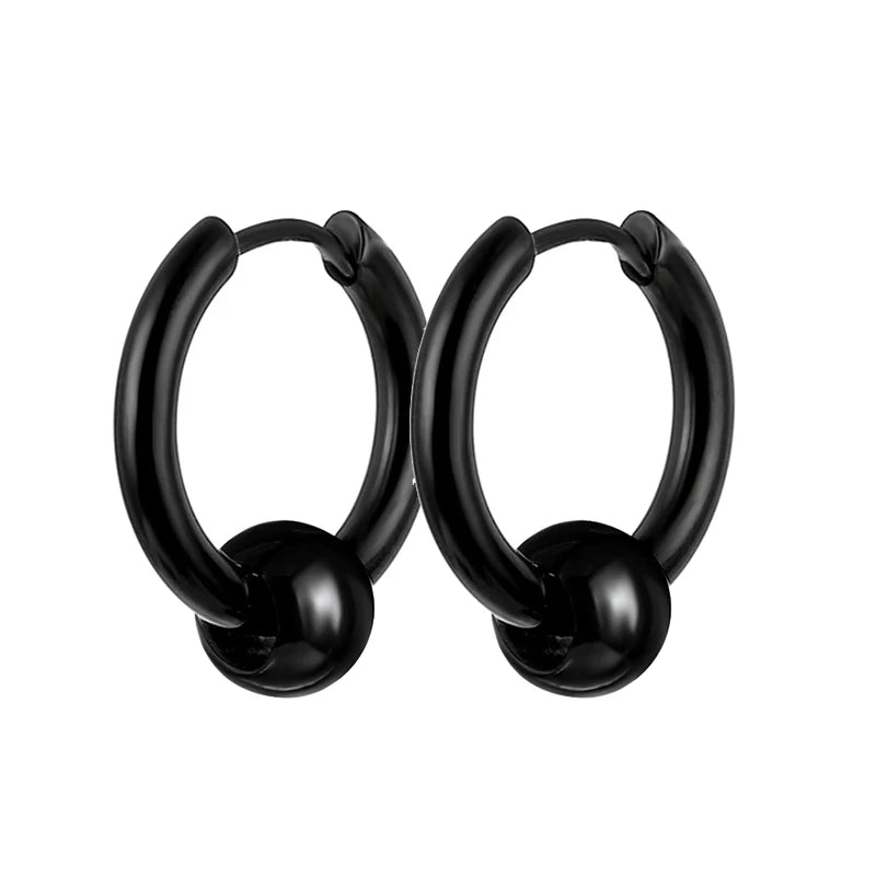 Pair of Modern Black Stainless Steel Stud Earrings – A Perfect Blend of Boldness and Elegance ,Unisex