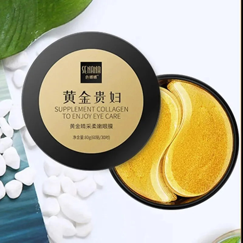 60 mascarillas de colágeno dorado para ojos: hidratación lujosa y renovación profunda para el contorno de ojos.