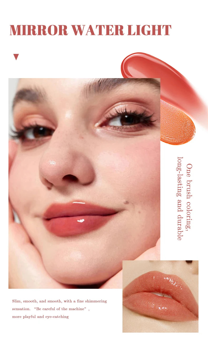 Luxury Hydrating Jelly Lip Oil Set – 6-Piece Mini Bottles with Long-Lasting Moisture & Smooth Glossy Finish