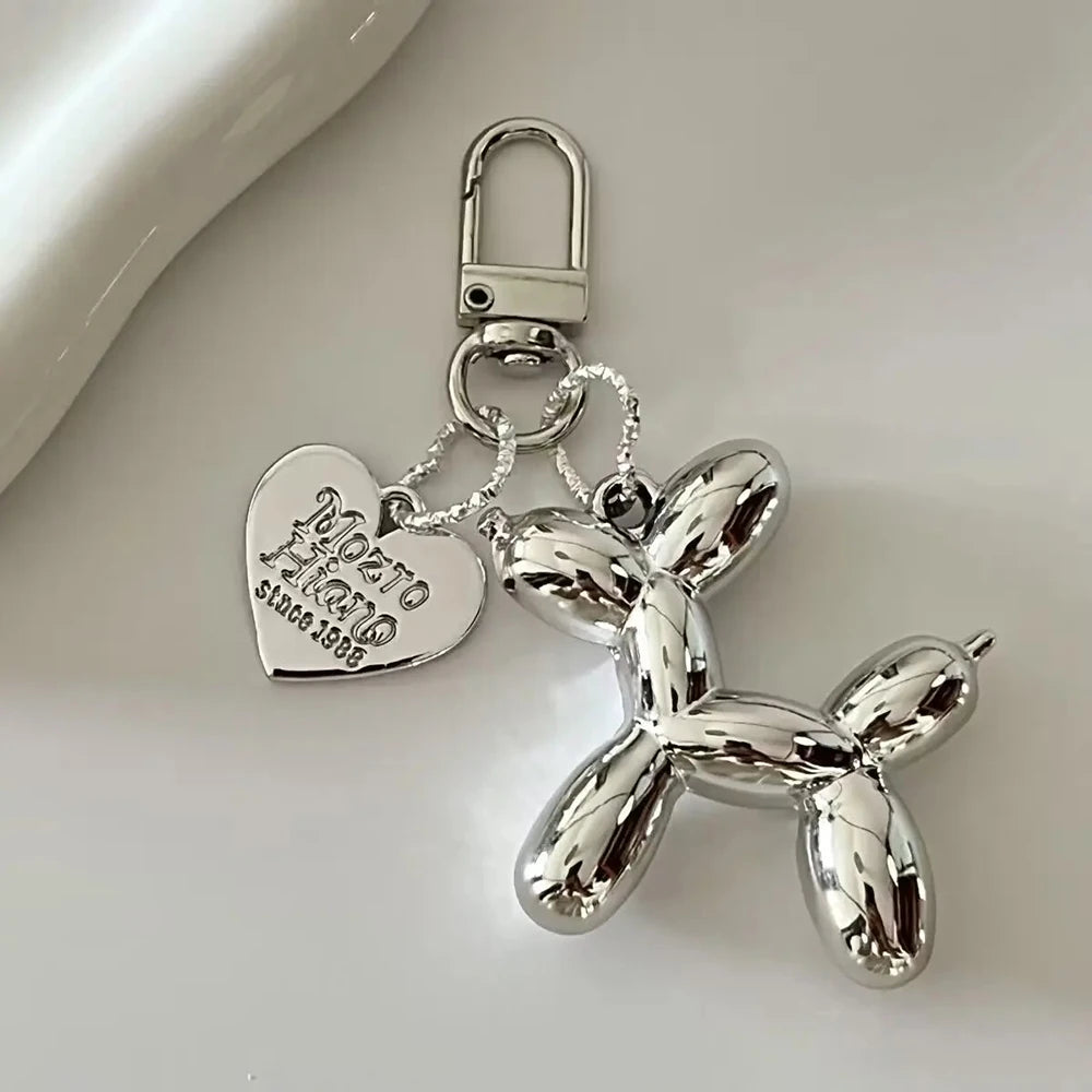 Korean Cute 3D Balloon Dog Keychain – Trendy and Playful Accessory for Mobile Phones