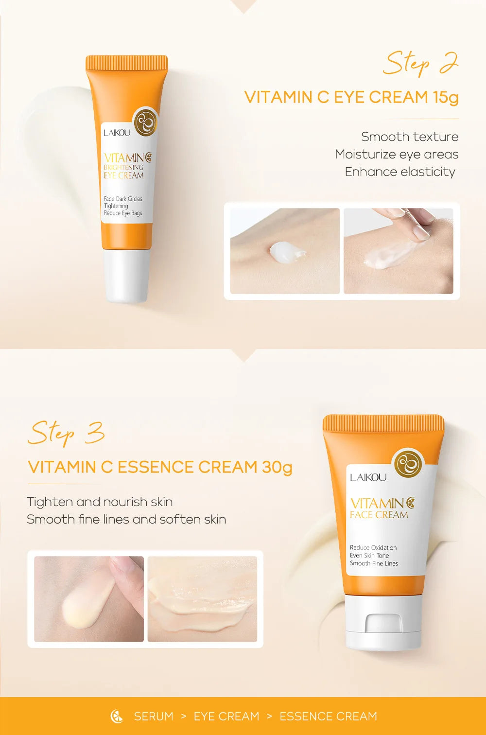 LAIKOU Luxury Set with Vitamin C & 24K Gold – Complete Glow & Premium Skincare Experience