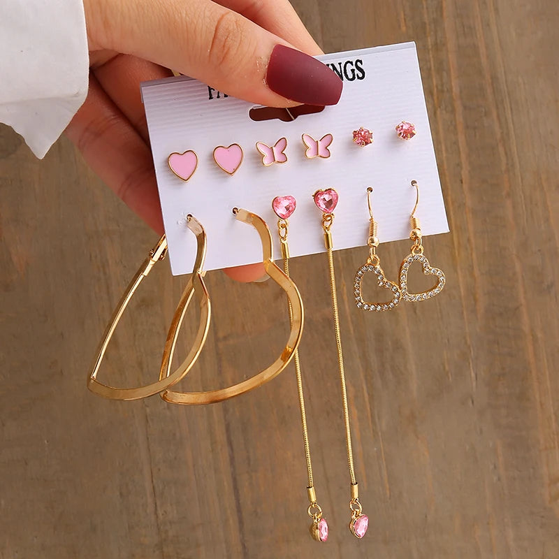Gold Geometric Pearl Earrings Set – A Perfect Fusion of Elegance and Modern Design