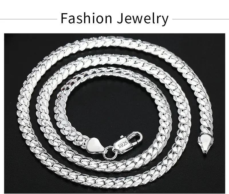 Full Sideways Figaro Chain Necklace in Gold or Silver – Luxurious Design for Men and Women, Perfect for Gifts & Elegant Occasions ,Unisex