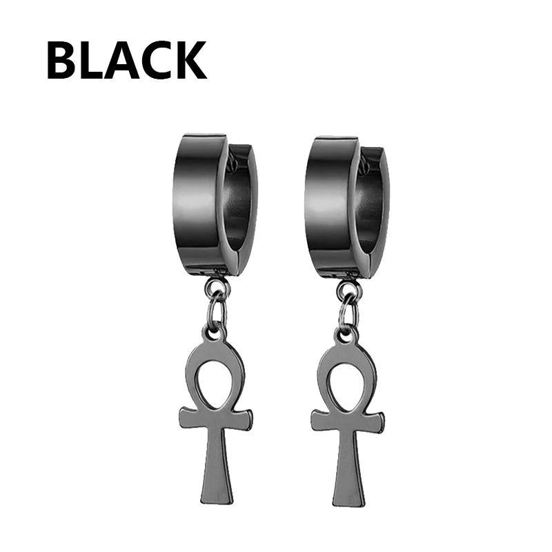 Pair of Modern Black Stainless Steel Stud Earrings – A Perfect Blend of Boldness and Elegance ,Unisex
