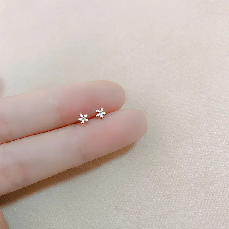 Heart Stud Earrings: Minimalist and Hypoallergenic Silver Star Design – Perfect Daily Wear Jewelry Gift for Women and Girls