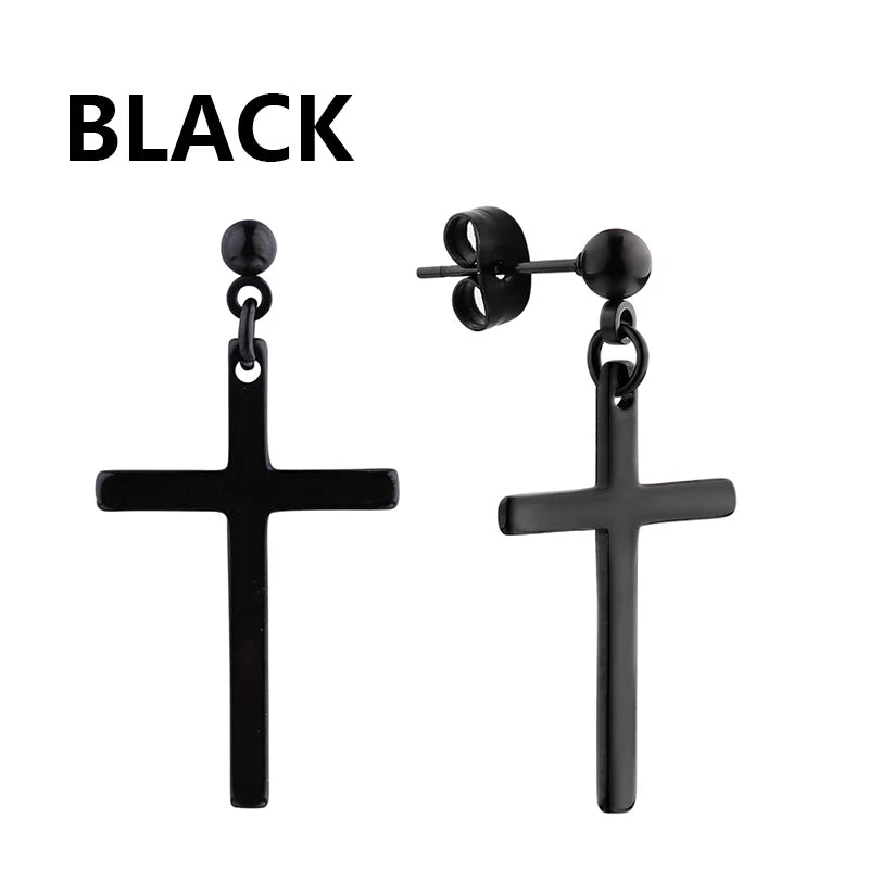 Pair of Modern Black Stainless Steel Stud Earrings – A Perfect Blend of Boldness and Elegance ,Unisex