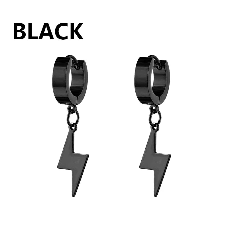 Pair of Modern Black Stainless Steel Stud Earrings – A Perfect Blend of Boldness and Elegance ,Unisex
