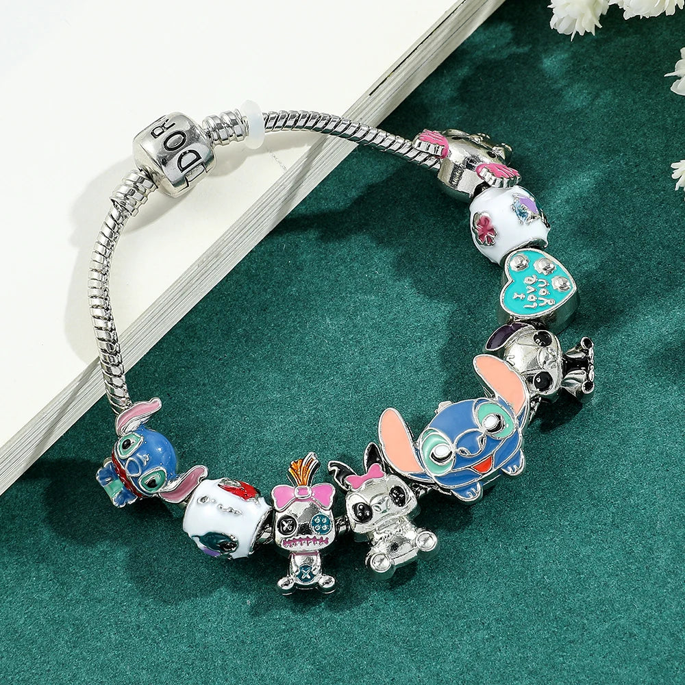 Disney Lilo & Stitch Bracelet – Elegant cartoon bead design, combining charm and sophistication, perfect for women and girls