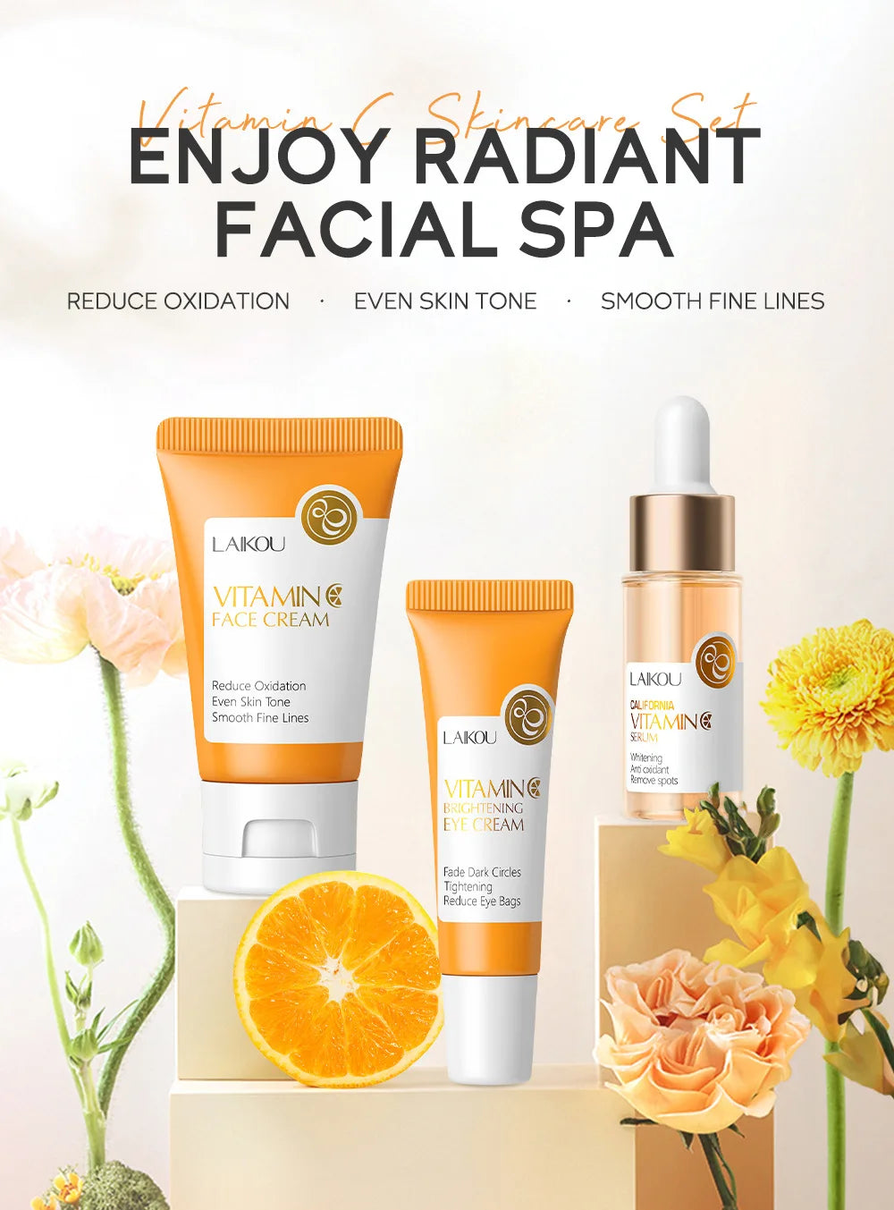 LAIKOU Luxury Set with Vitamin C & 24K Gold – Complete Glow & Premium Skincare Experience