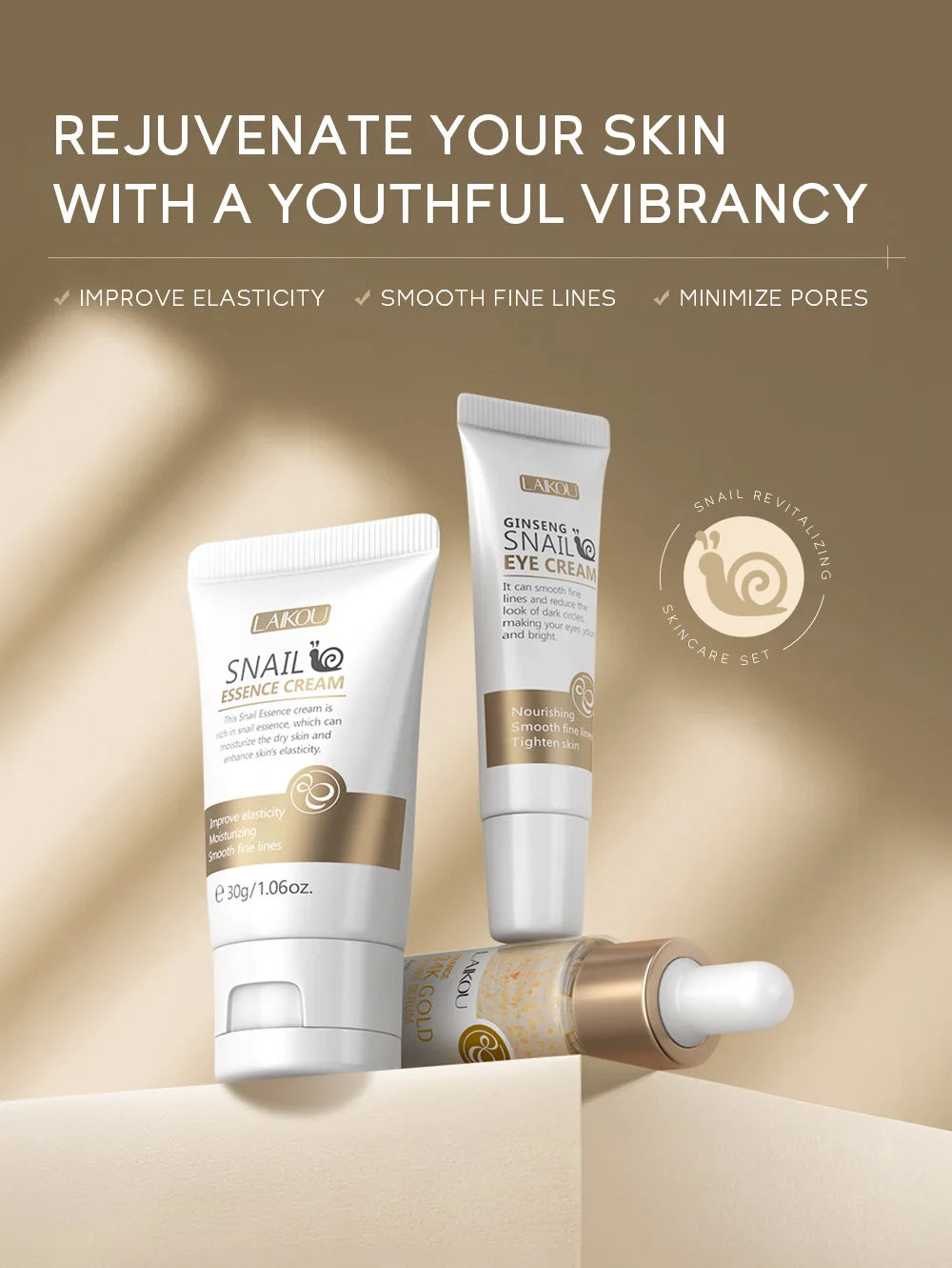 LAIKOU Luxury Set with Vitamin C & 24K Gold – Complete Glow & Premium Skincare Experience