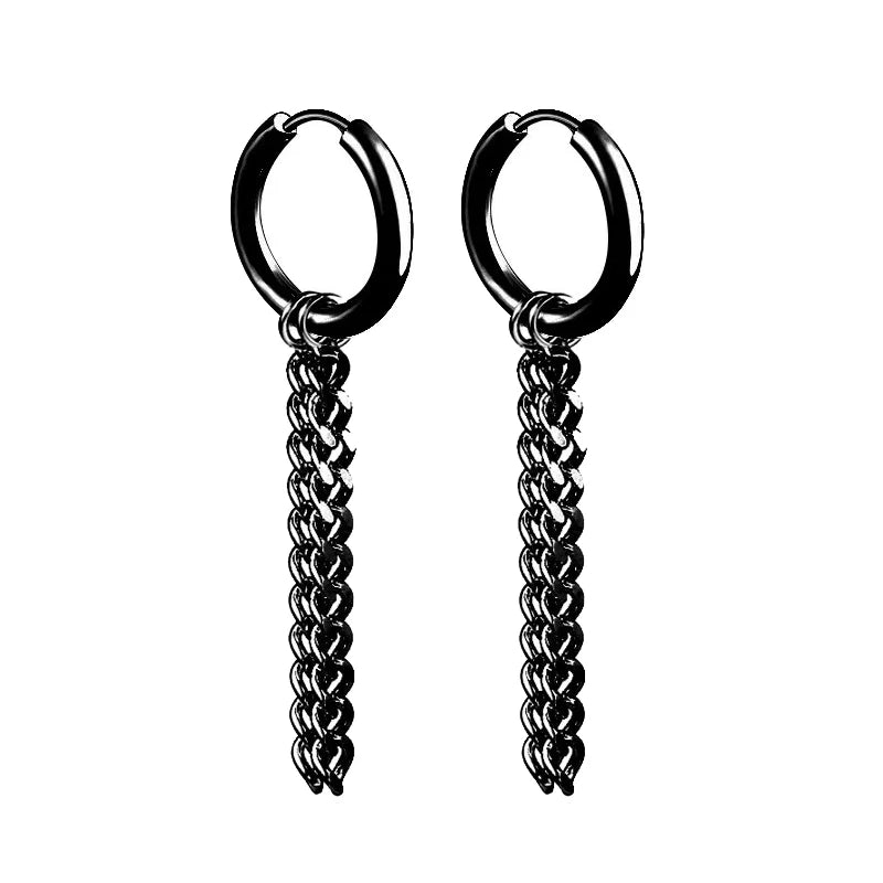 Pair of Modern Black Stainless Steel Stud Earrings – A Perfect Blend of Boldness and Elegance ,Unisex