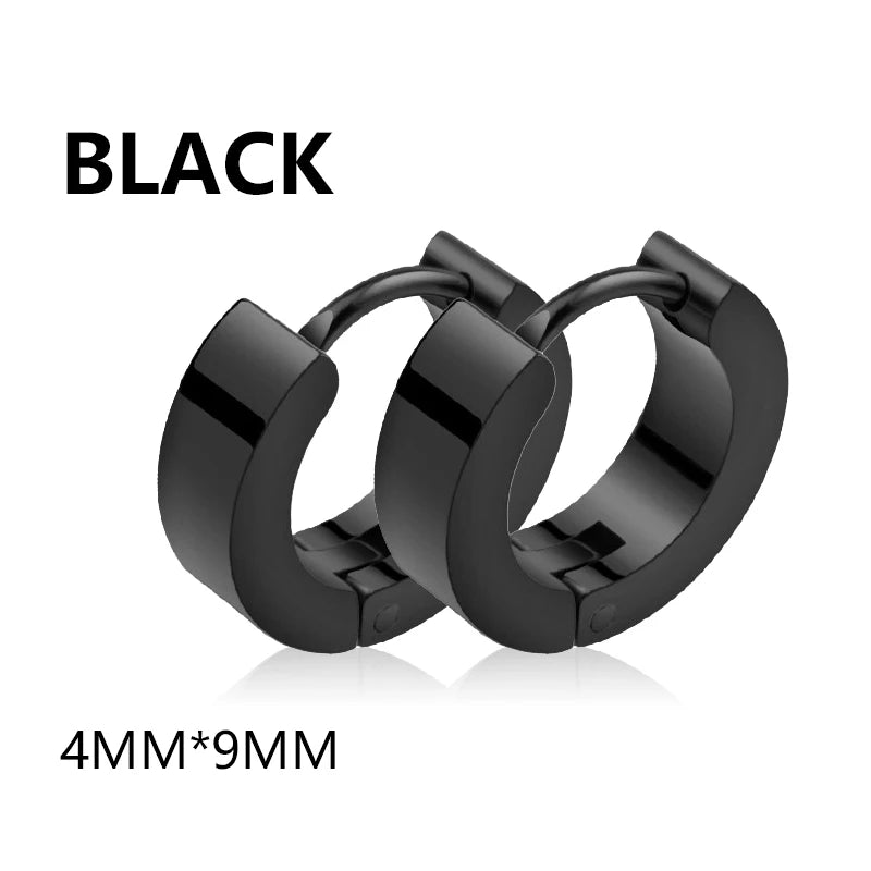 Pair of Modern Black Stainless Steel Stud Earrings – A Perfect Blend of Boldness and Elegance ,Unisex