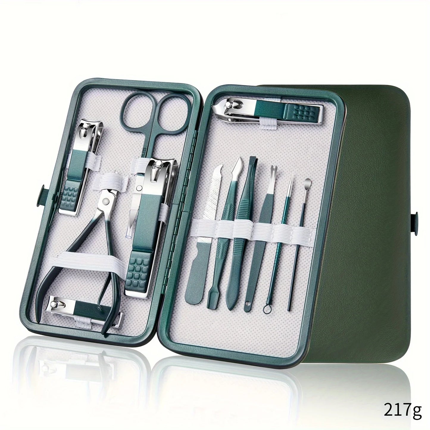 Luxury Stainless Steel Nail Care Kit – 7/10/12/18 Pieces with Chic Travel Case for On-the-Go Grooming