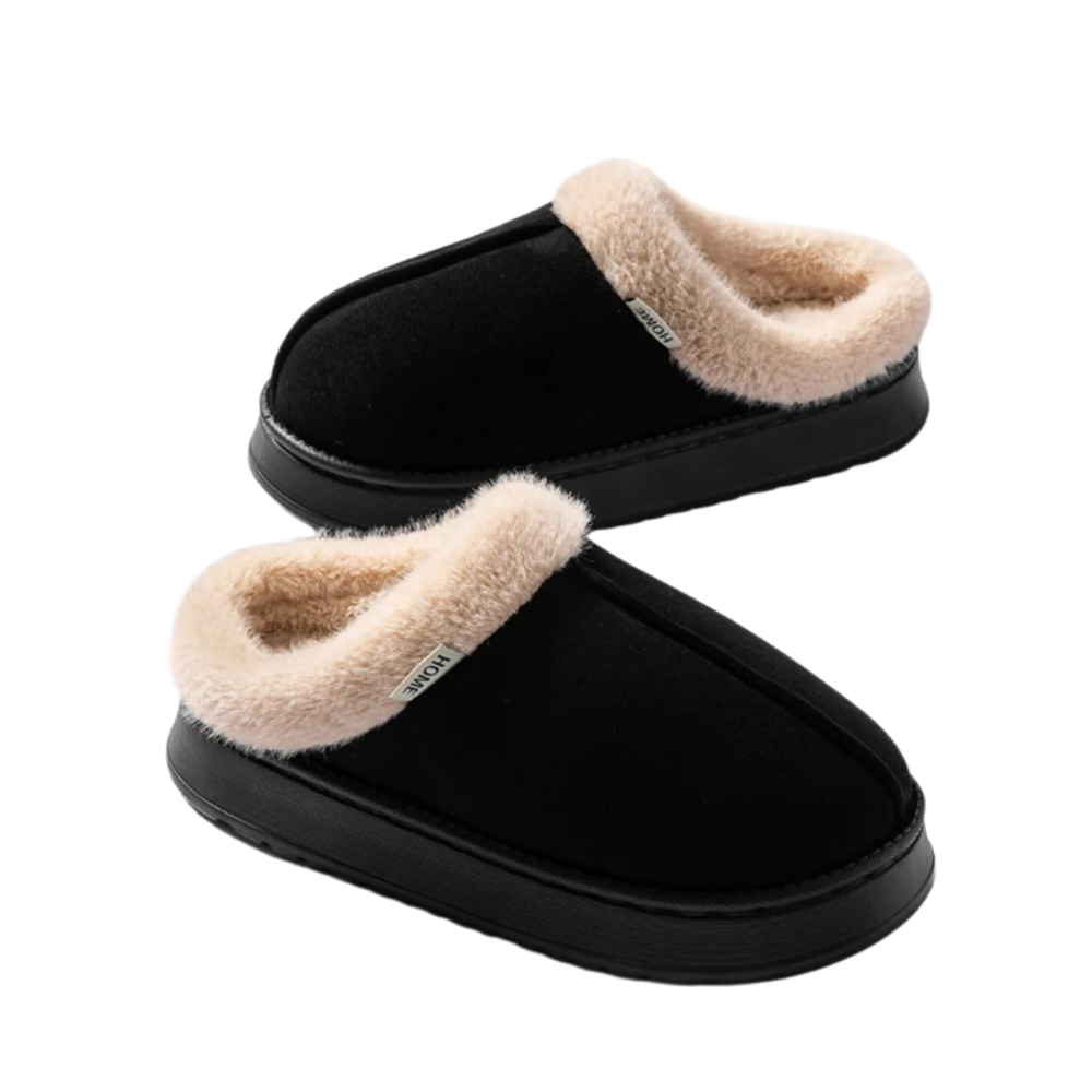 Warm Comfort and Winter Elegance – Premium Fluffy Slippers with Thick Non-Slip Sole