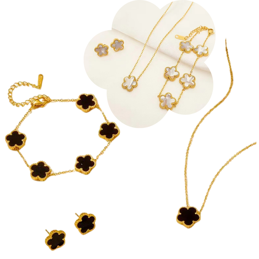 3-Piece Jewelry Set – Necklace, Bracelet, and Earrings with an elegant plum
