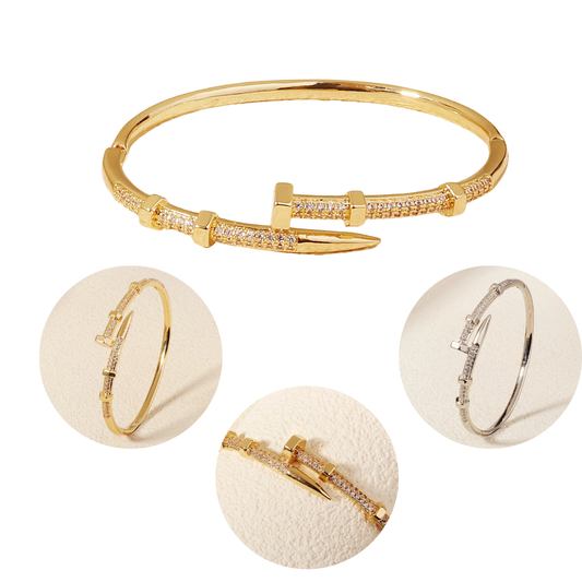 Miallo Royal Zircon Nail Bracelet – Luxury Women's Jewelry for Glamorous Events and Timeless Elegance