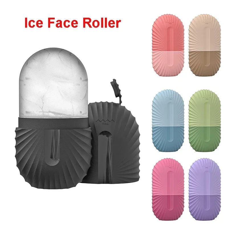 Elegante rodillo facial de hielo de silicona: enfriamiento instantáneo, alivio de la hinchazón y refinamiento de poros.