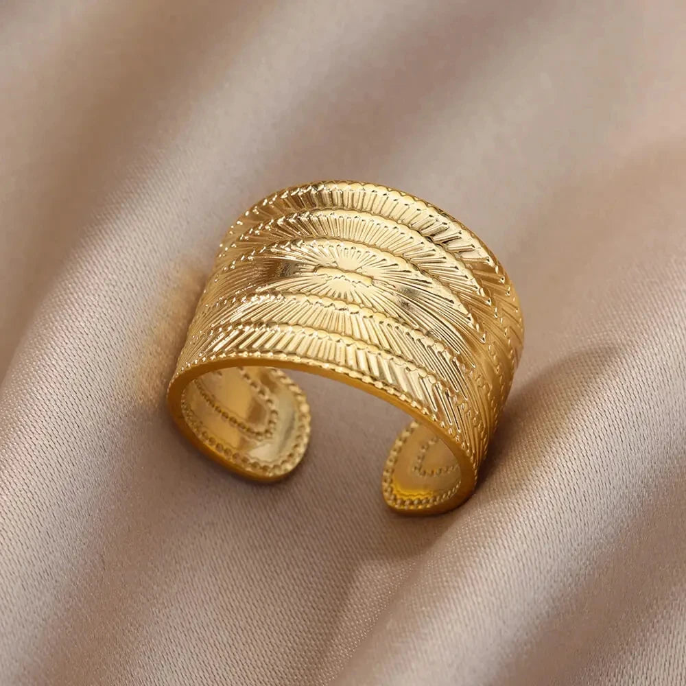 Cinderella Luxury Rings Collection - 316L Stainless Steel Gold Rings for Women