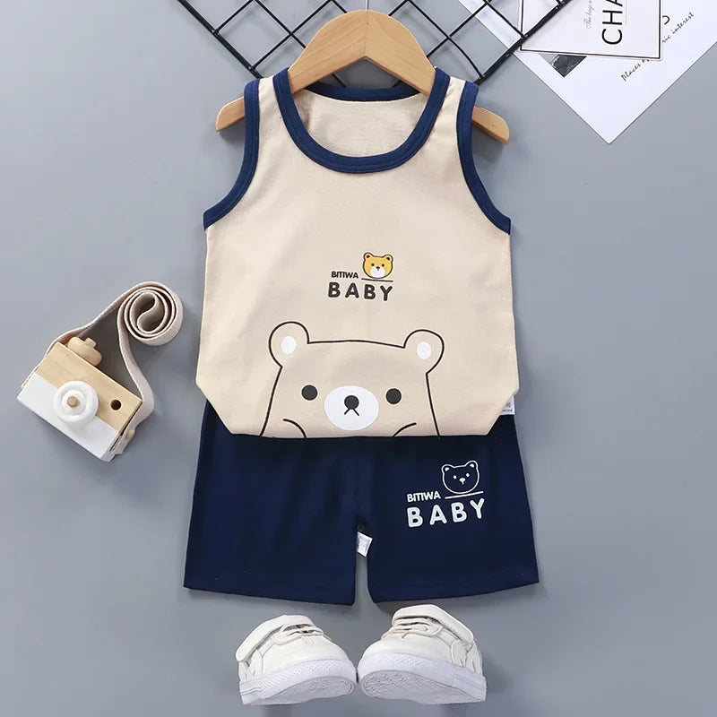 For Your Little Stars: Two-Piece Pure Cotton Summer Set, The Perfect Blend of Luxury and Comfort