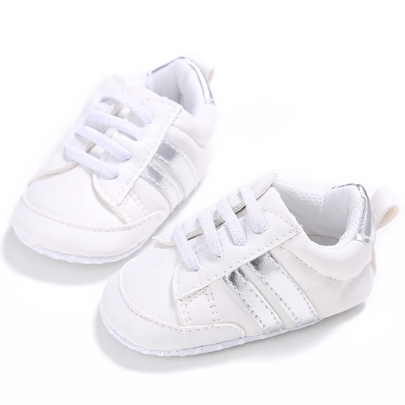 First Steps Baby Shoes | Soft & Stylish Walking Shoes for Boys and Girls with Flexible Sole and Sporty Charm for Ages 0–18 Months