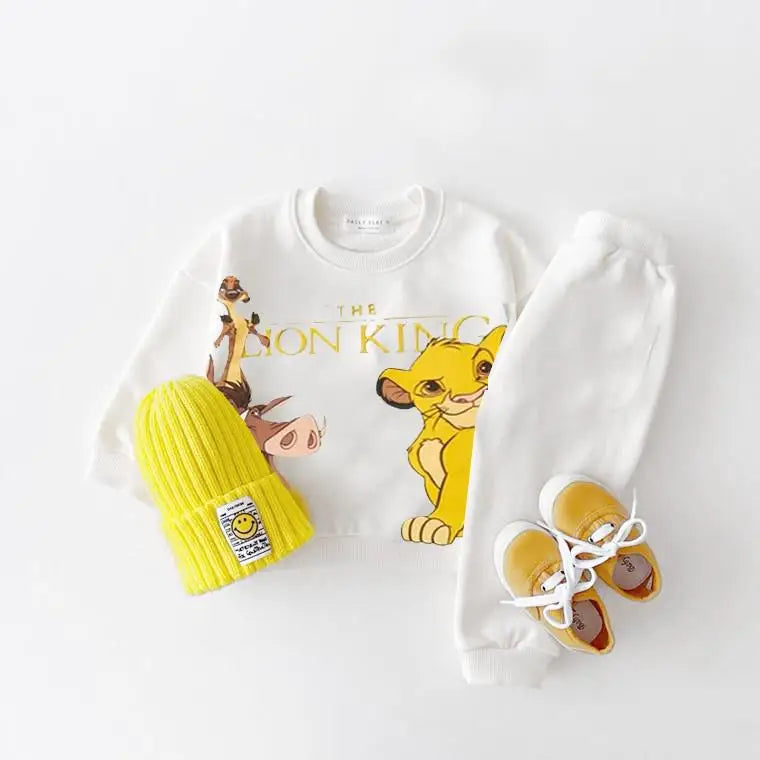 Chic Disney Baby Set: Long-Sleeve Top & Mickey Mouse Pants – Lightweight Autumn Comfort for Every Little Star