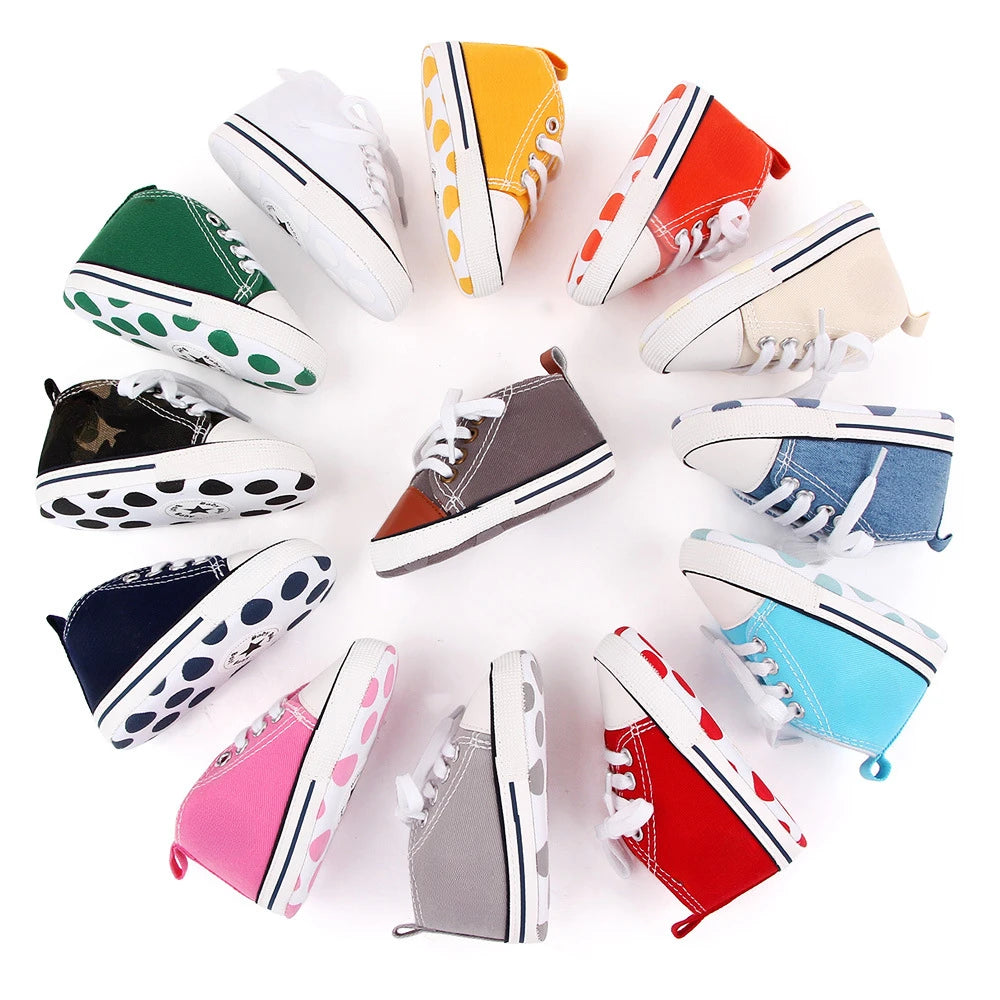Chic Star-Print Baby Shoes – Stylish & Non-Slip for Early Walkers