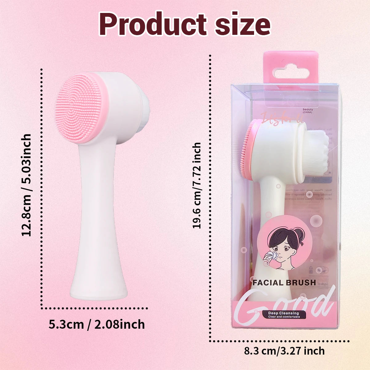 Cepillo facial de silicona de doble cara: limpieza profunda con precisión suave