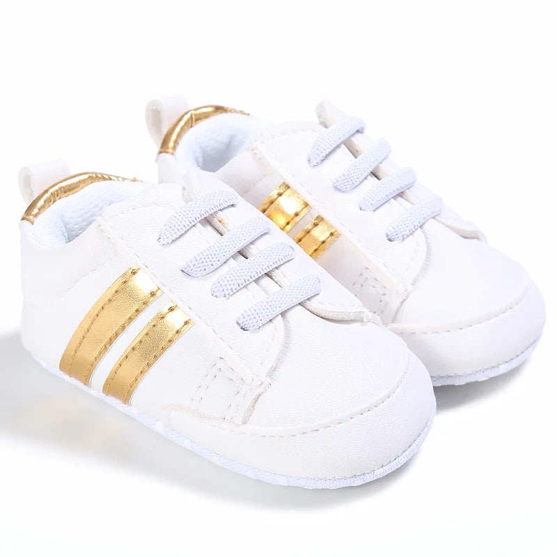 First Steps Baby Shoes | Soft & Stylish Walking Shoes for Boys and Girls with Flexible Sole and Sporty Charm for Ages 0–18 Months