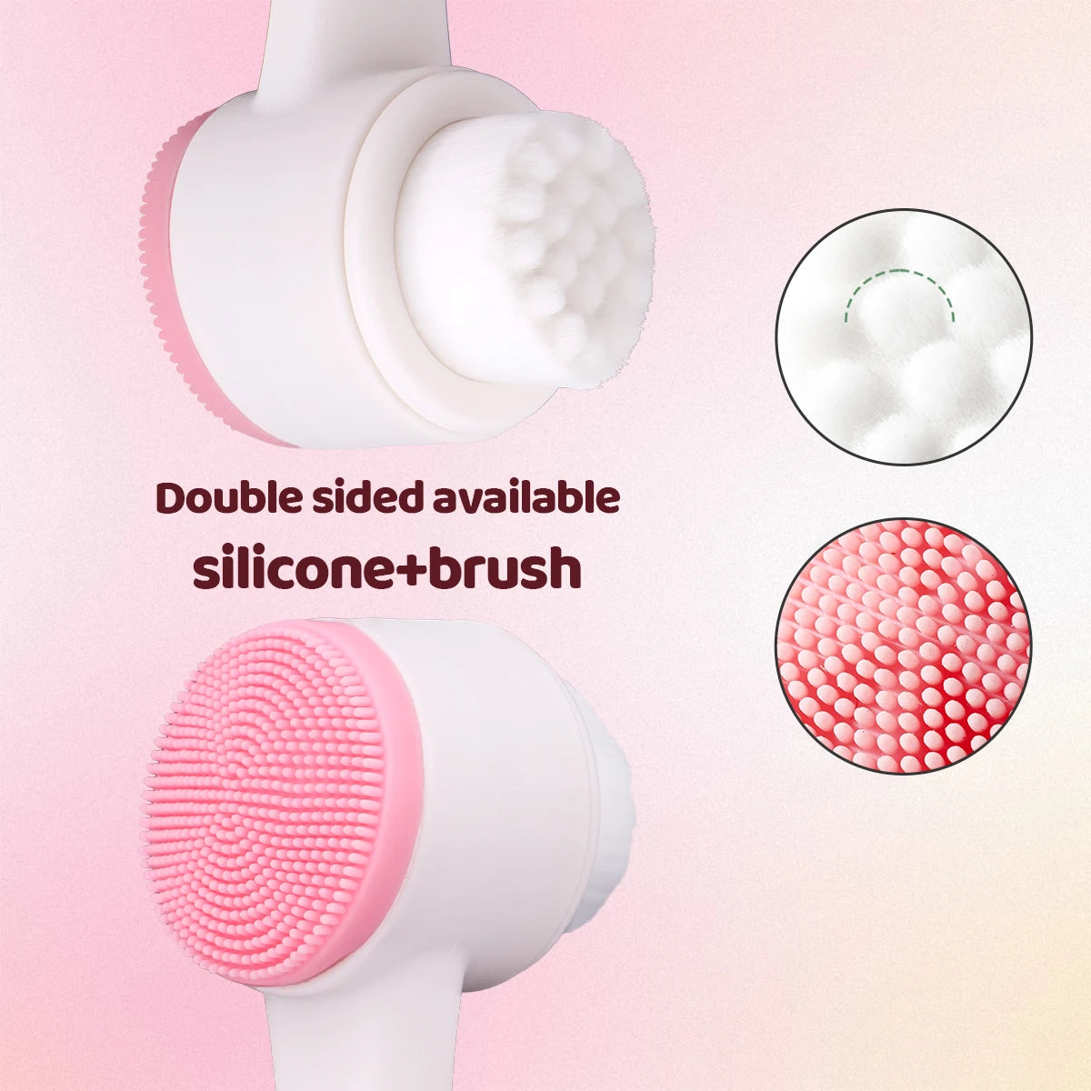 Cepillo facial de silicona de doble cara: limpieza profunda con precisión suave