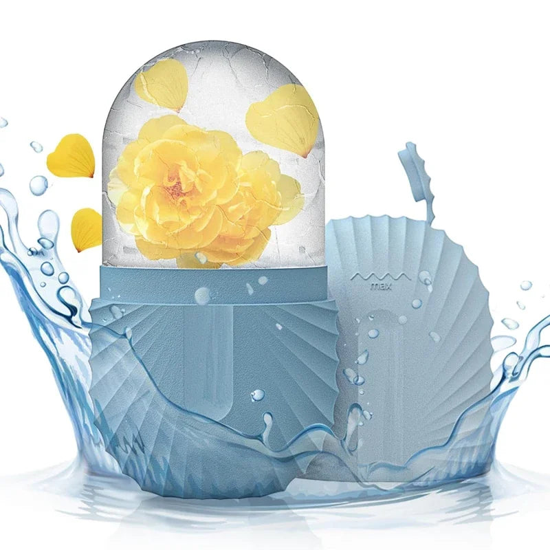 Elegante rodillo facial de hielo de silicona: enfriamiento instantáneo, alivio de la hinchazón y refinamiento de poros.