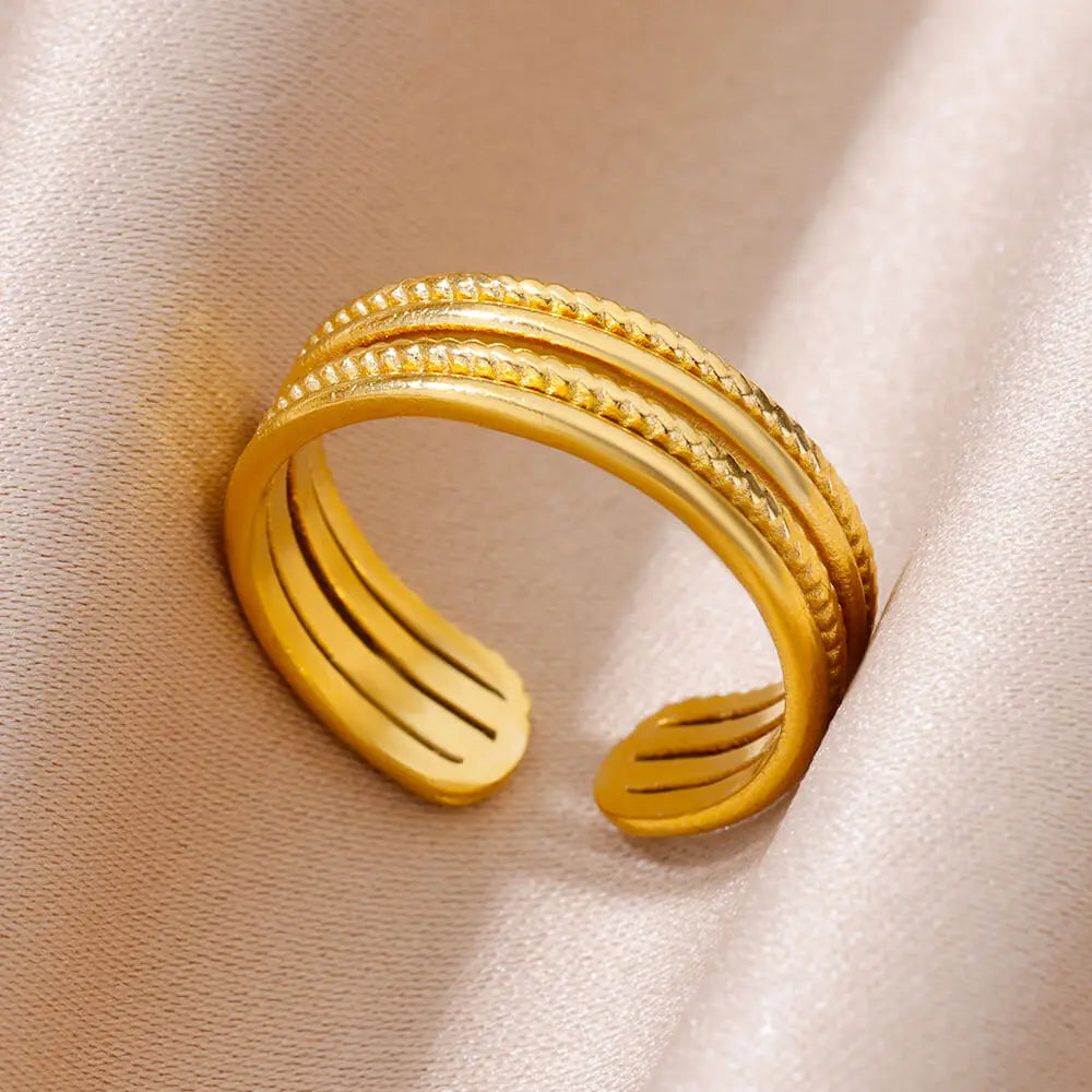 Cinderella Luxury Rings Collection - 316L Stainless Steel Gold Rings for Women