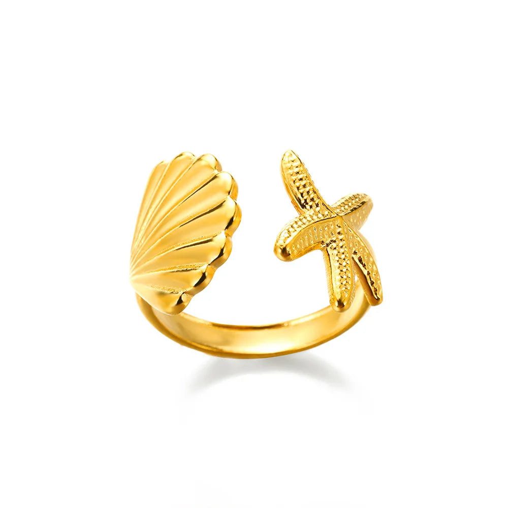 Cinderella Luxury Rings Collection - 316L Stainless Steel Gold Rings for Women
