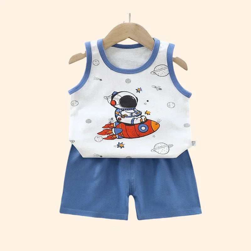 For Your Little Stars: Two-Piece Pure Cotton Summer Set, The Perfect Blend of Luxury and Comfort