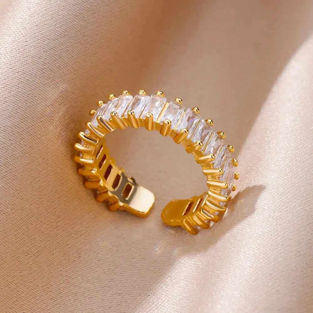 Cinderella Luxury Rings Collection - 316L Stainless Steel Gold Rings for Women