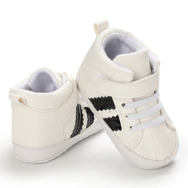 First Steps Baby Shoes | Soft & Stylish Walking Shoes for Boys and Girls with Flexible Sole and Sporty Charm for Ages 0–18 Months