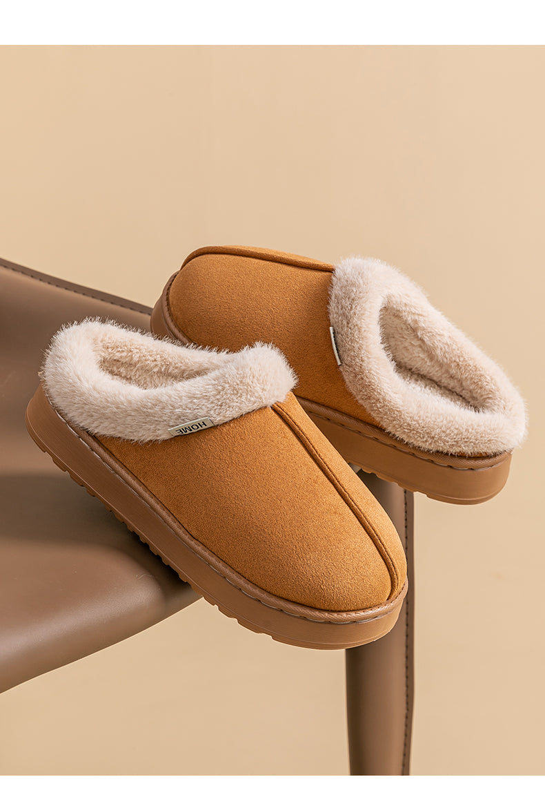 Warm Comfort and Winter Elegance – Premium Fluffy Slippers with Thick Non-Slip Sole