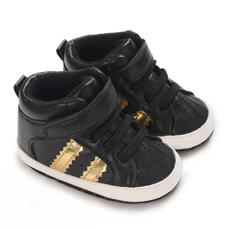 First Steps Baby Shoes | Soft & Stylish Walking Shoes for Boys and Girls with Flexible Sole and Sporty Charm for Ages 0–18 Months