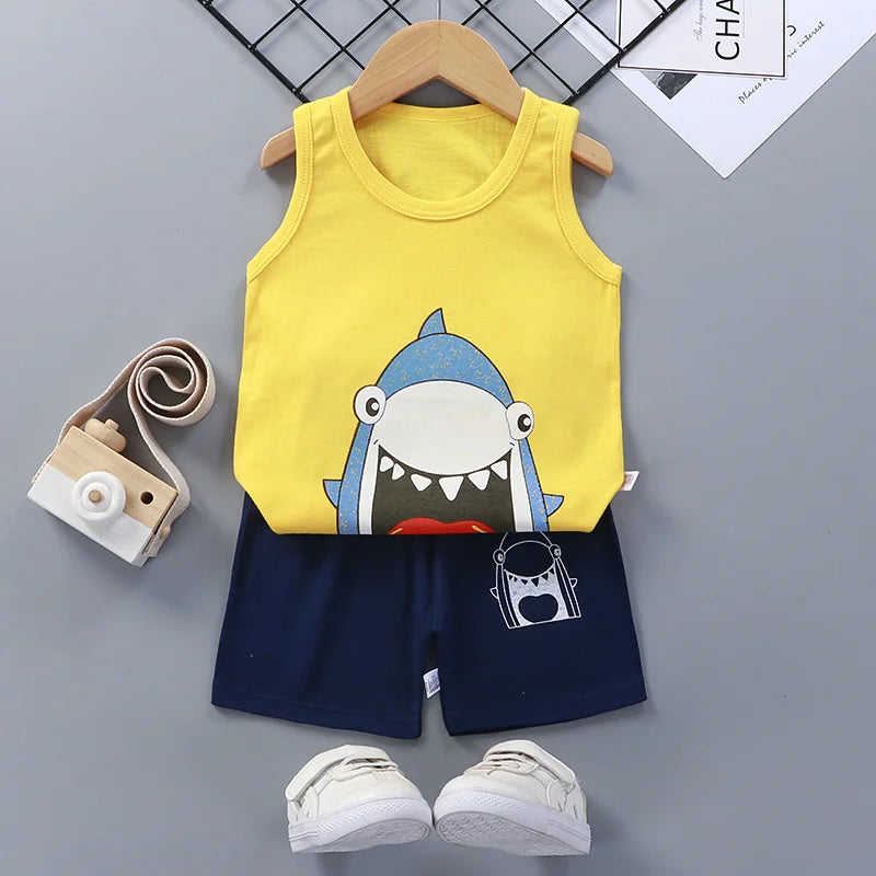 For Your Little Stars: Two-Piece Pure Cotton Summer Set, The Perfect Blend of Luxury and Comfort