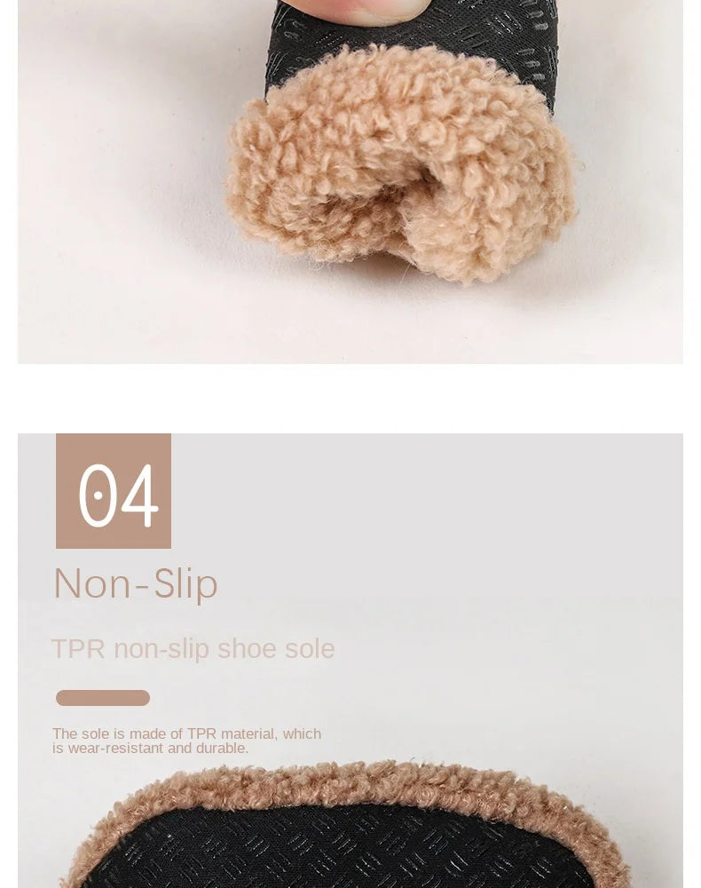 Soft Sole Baby Slippers with Plush Design, Perfect for Indoor Walking, Anti-Slip and Safe for Boys and Girls.