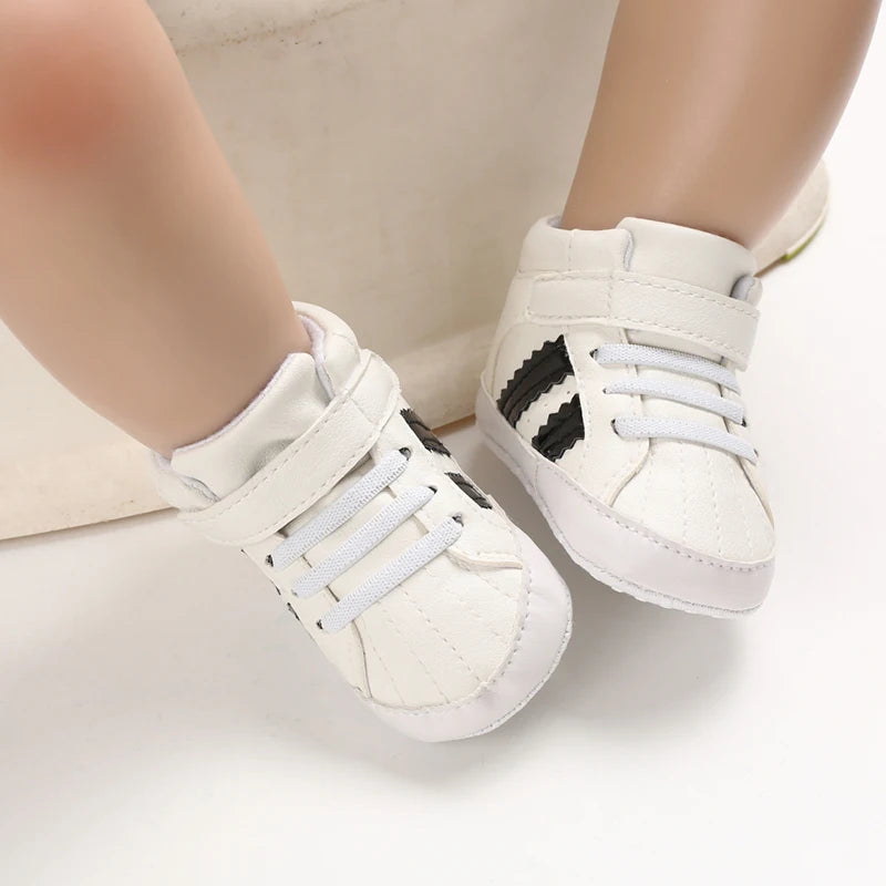 First Steps Baby Shoes | Soft & Stylish Walking Shoes for Boys and Girls with Flexible Sole and Sporty Charm for Ages 0–18 Months