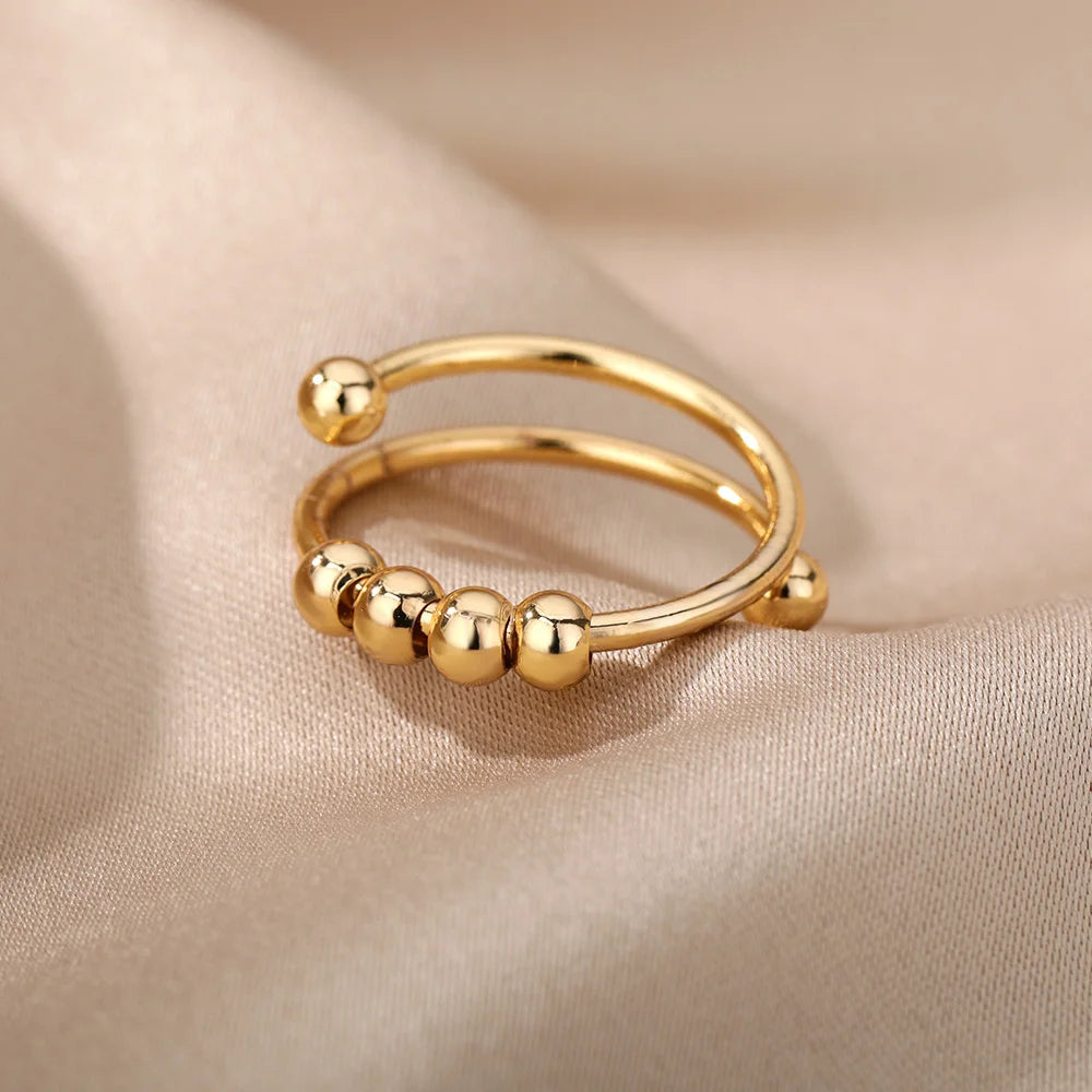 Cinderella Luxury Rings Collection - 316L Stainless Steel Gold Rings for Women