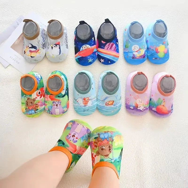 Colorful Cartoon Baby Water Shoes – Non-Slip Beach & Swim Sneakers for Fun and Safety