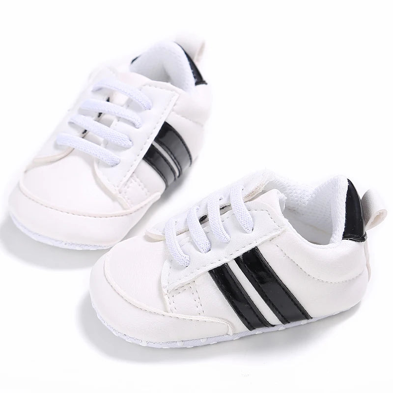 First Steps Baby Shoes | Soft & Stylish Walking Shoes for Boys and Girls with Flexible Sole and Sporty Charm for Ages 0–18 Months