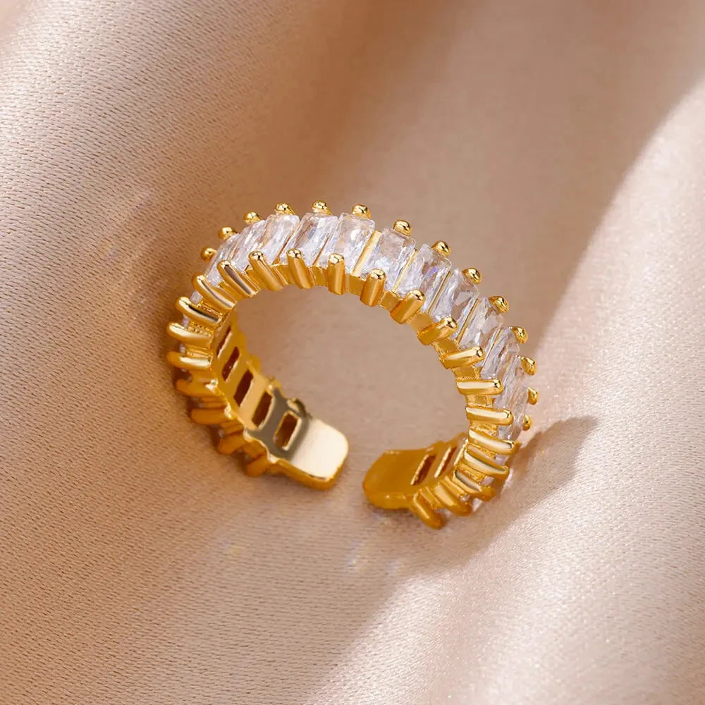 Cinderella Luxury Rings Collection - 316L Stainless Steel Gold Rings for Women