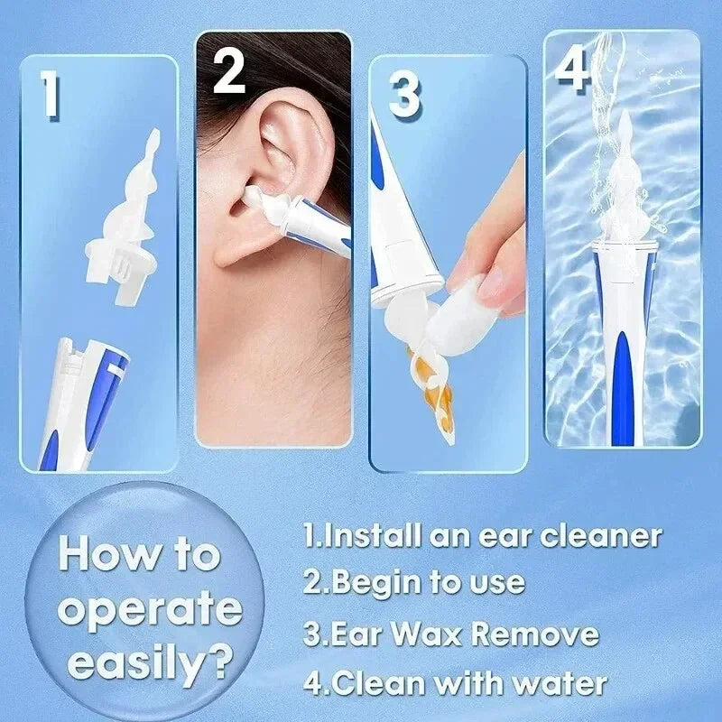 Gentle & Safe Ear Wax Remover – Soft Silicone Cleaner with Replaceable Tips