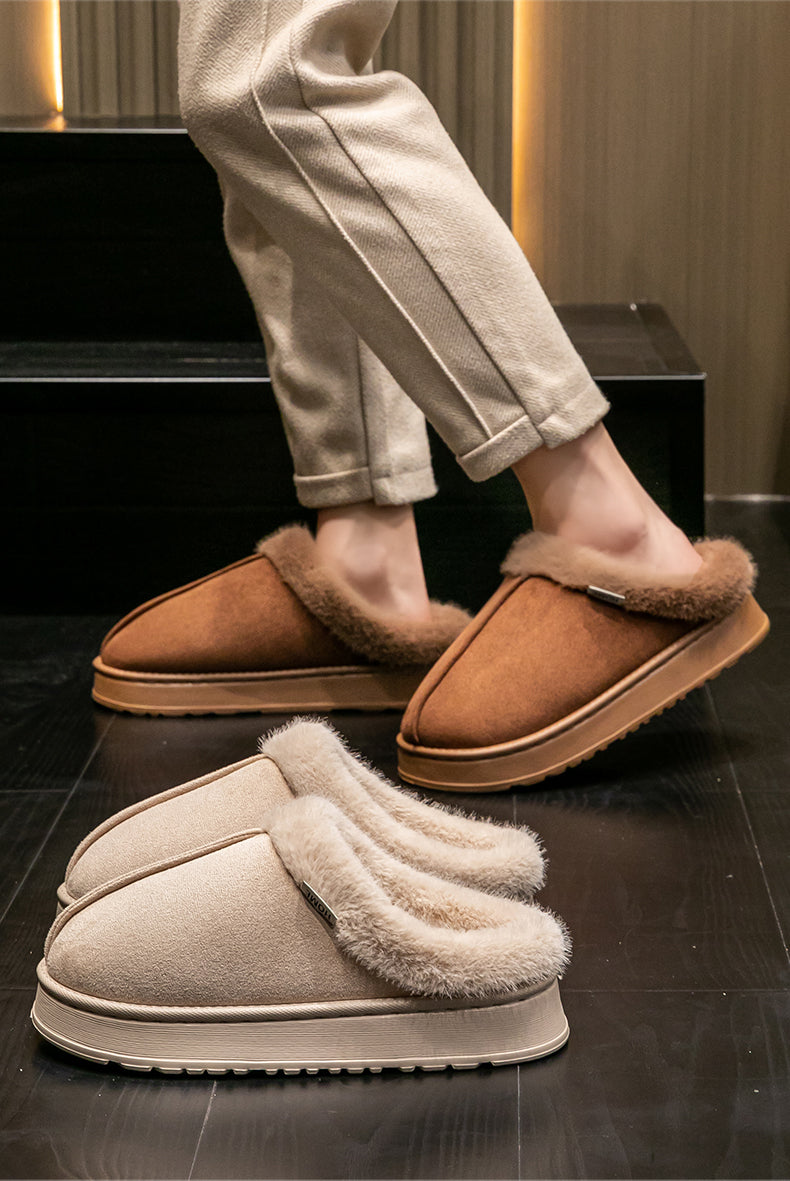 Warm Comfort and Winter Elegance – Premium Fluffy Slippers with Thick Non-Slip Sole