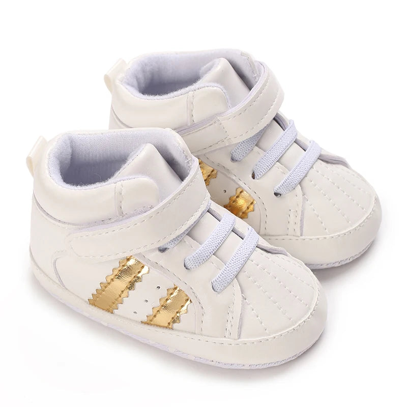 First Steps Baby Shoes | Soft & Stylish Walking Shoes for Boys and Girls with Flexible Sole and Sporty Charm for Ages 0–18 Months