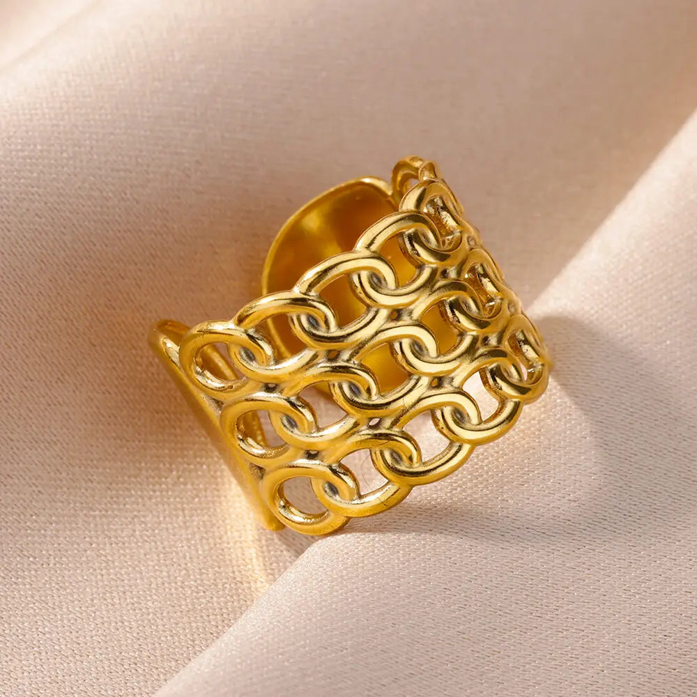 Cinderella Luxury Rings Collection - 316L Stainless Steel Gold Rings for Women