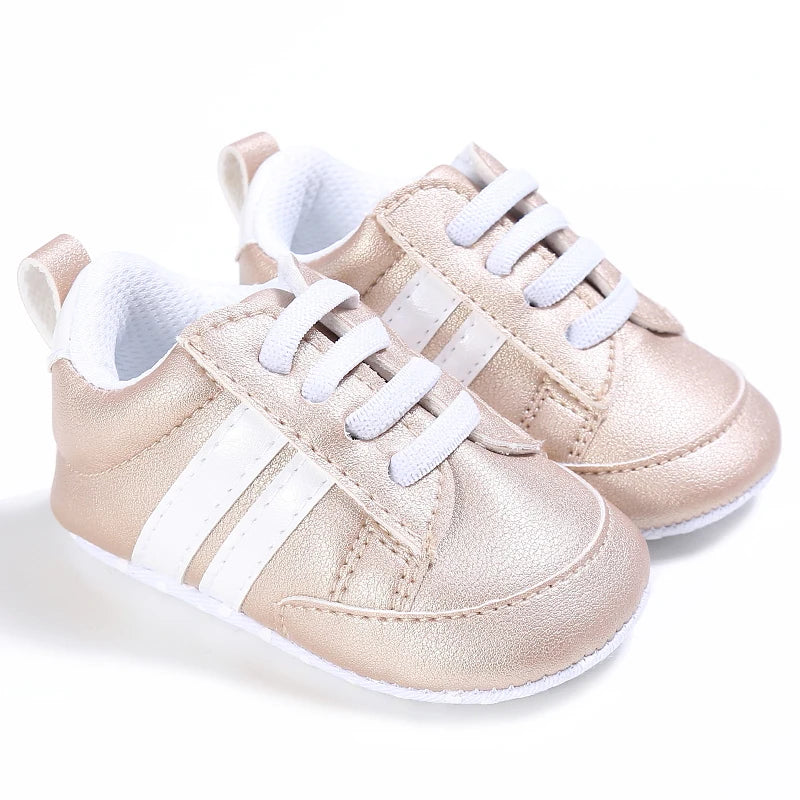 First Steps Baby Shoes | Soft & Stylish Walking Shoes for Boys and Girls with Flexible Sole and Sporty Charm for Ages 0–18 Months