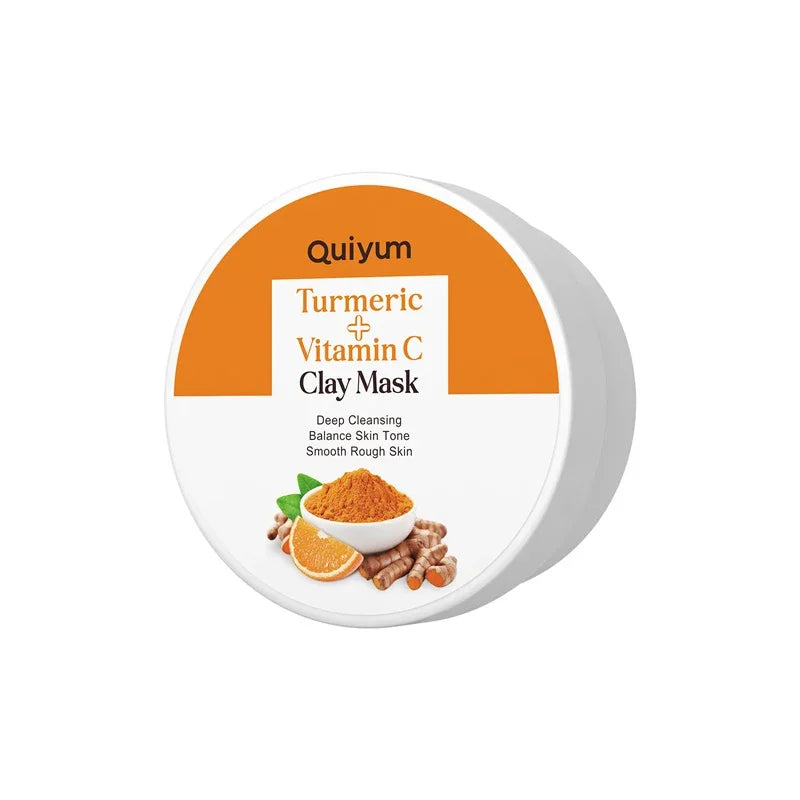 Mascarilla facial de cúrcuma y vitamina C para una limpieza profunda de los poros y una piel radiante: cuidado exfoliante y refinador.